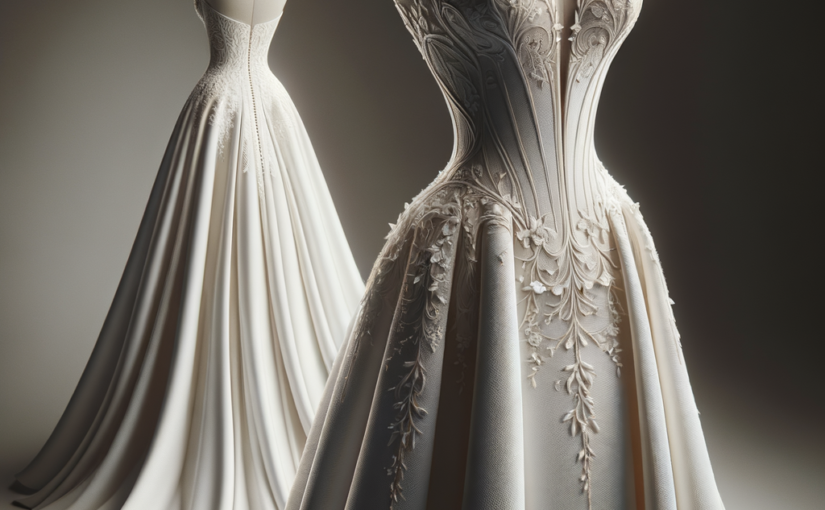 Modern white wedding dress